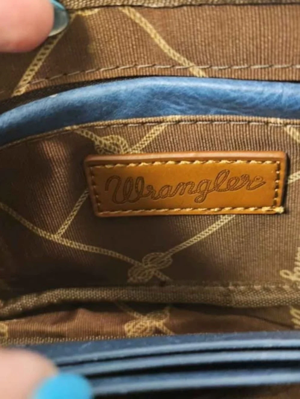 Wrangler Blue and Yellow Woven Wristlet